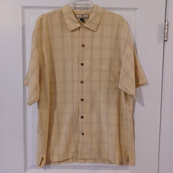 Tommy Bahama Button Down Shirt Men L 100% Silk Mint Condition - Picture 1 of 6